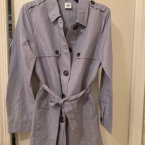 Cabi Tanner Trench in periwinkle.